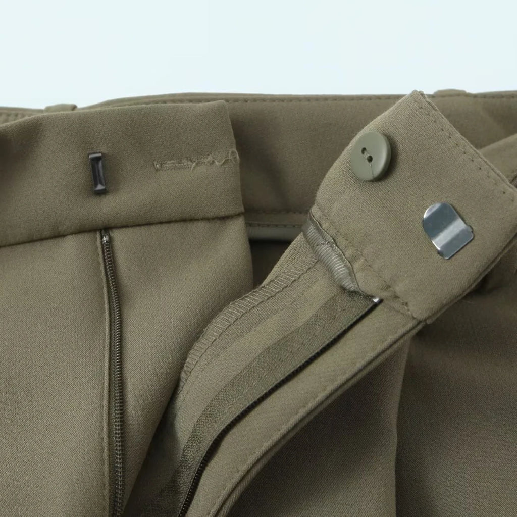 Women's Belted Pleated High Waist Trousers