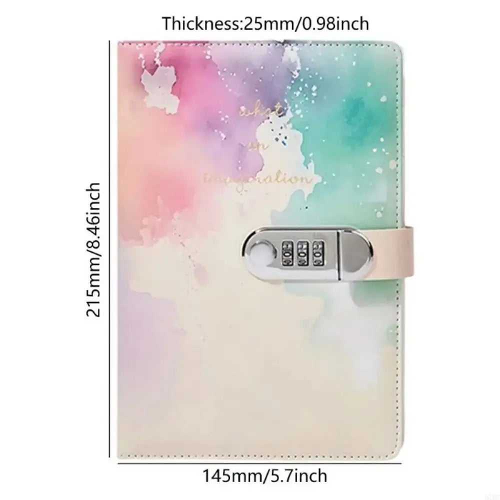 240 Pages A5 Journal Notebook Thickened Protecting Secrets Password Book with Lock PU Leather Waterproof Student Notepad Gifts
