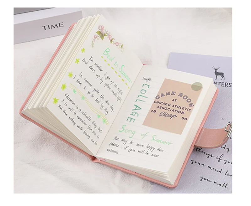 Code Diary Book With Lock PU Notepad Agenda Planner Handmade Handaccount Book Journal Travel Notebook
