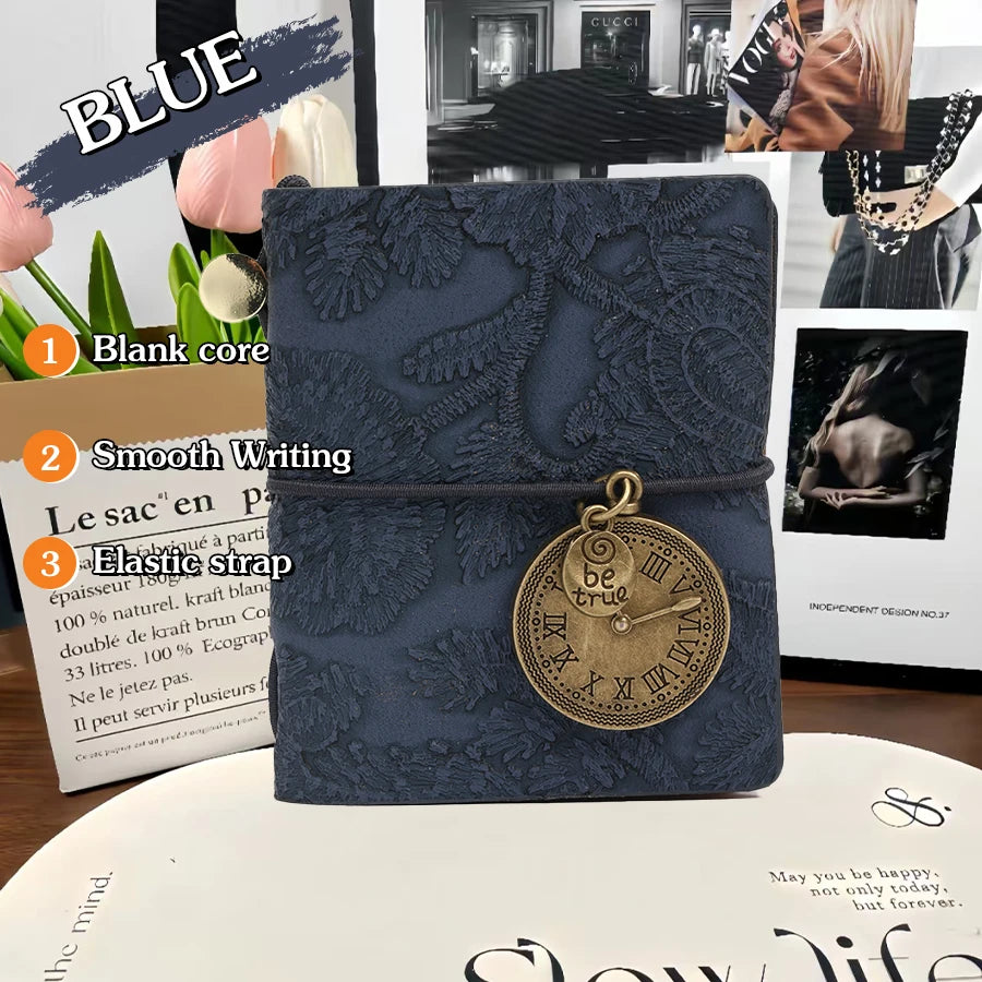 Mini notebook Traveler's manual Retro Leather style book Applicable to hang Decoration Diary book notepad 120 page