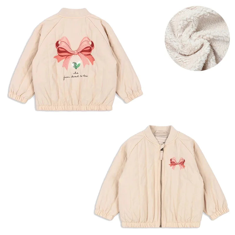 Children's coats embroidered sequined thickened wool jacket