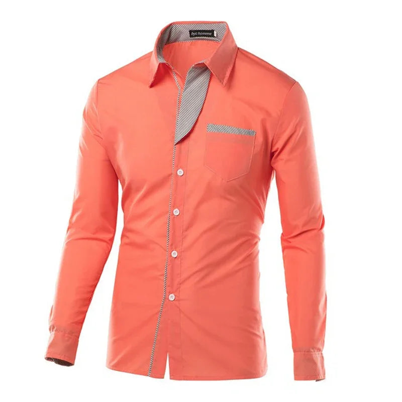 Long Sleeved Slim Fit Striped Shirts