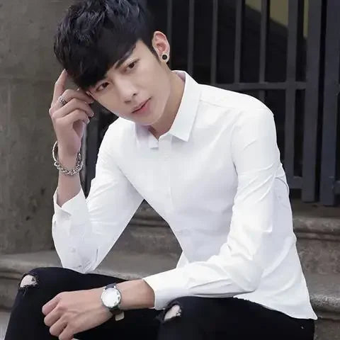 Plain Formal Dress shirt Slim Fit Regular