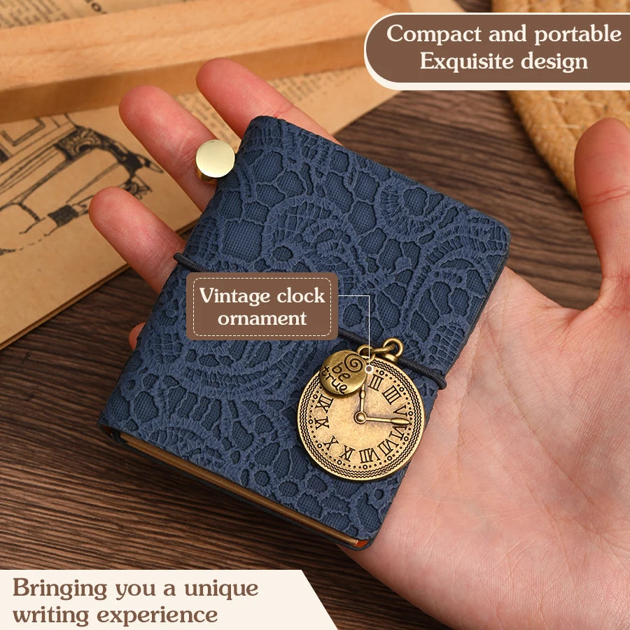 Mini notebook Traveler's manual Retro Leather style book Applicable to hang Decoration Diary book notepad 120 page