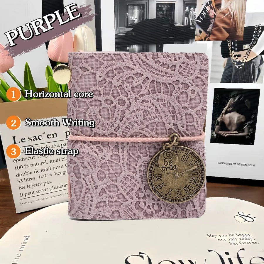 Mini notebook Traveler's manual Retro Leather style book Applicable to hang Decoration Diary book notepad 120 page