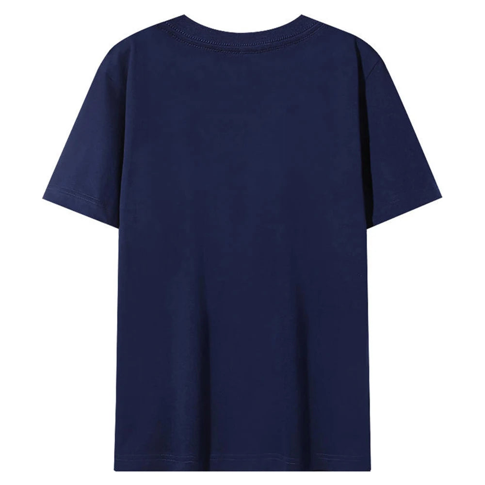 Plain Round Neck Cotton T-shirt Unisex