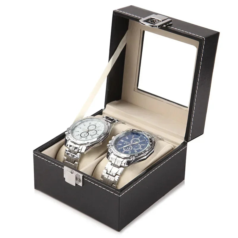 Watch Boxes 2/3/4/5/6/8/10/12 Girds Cases Storage Boxes Watch Organizer Case PU Leather Watch Display Jewelry Box For Best Gifts