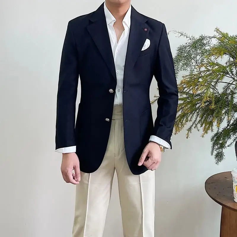 1 Pieces Slim Fit Blazer Wide Shawl Lapel Suit Custom Made Tuxedo Golden Button