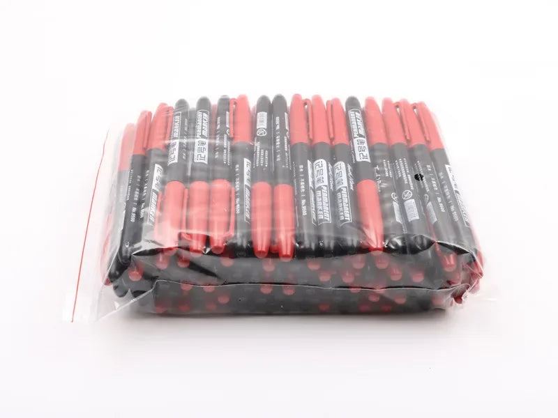 9 Pcs/Set Permanent Marker Pen Fine Point Waterproof Ink Thin Nib Crude Nib Black Blue Red Ink 1.5mm Fine Color Marker Pens