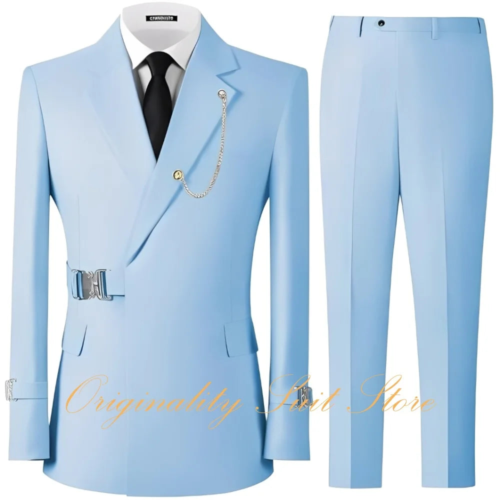 Formal Men's Suits 2 Piece Slim Fit Blazer Pants Suits for Men Wedding Tuxedo Casual Business Men Suit Set