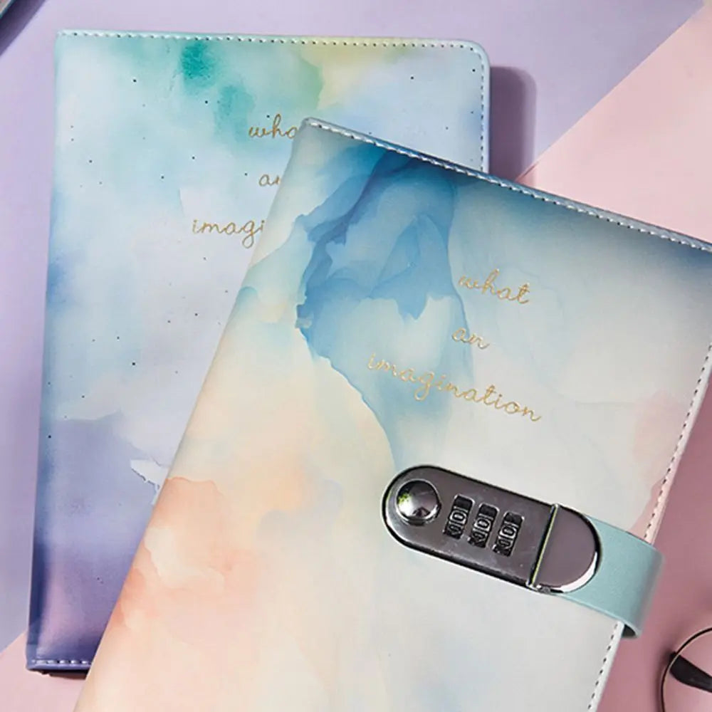 240 Pages A5 Journal Notebook Thickened Protecting Secrets Password Book with Lock PU Leather Waterproof Student Notepad Gifts