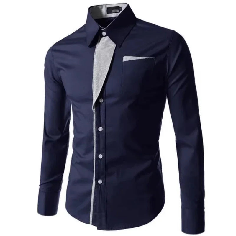 Long Sleeved Slim Fit Striped Shirts