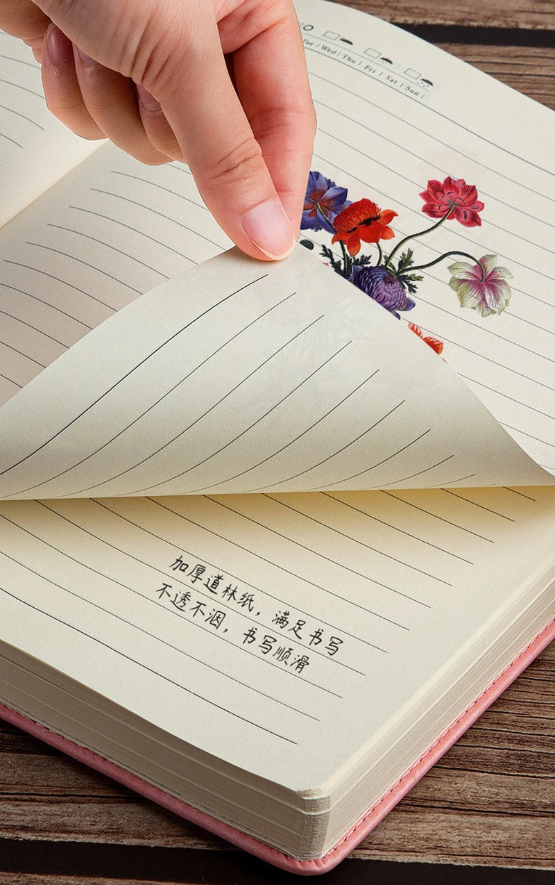 A5 Thick Notebook Journal PU Hard Cover Diary Notepad European Style Student Sketchbook Stationery Office Work Planner Note Book