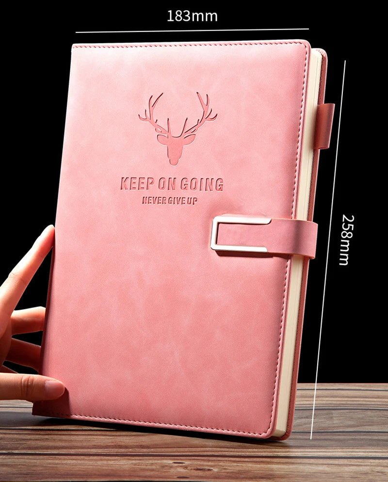 A5 Thick Notebook Journal PU Hard Cover Diary Notepad European Style Student Sketchbook Stationery Office Work Planner Note Book