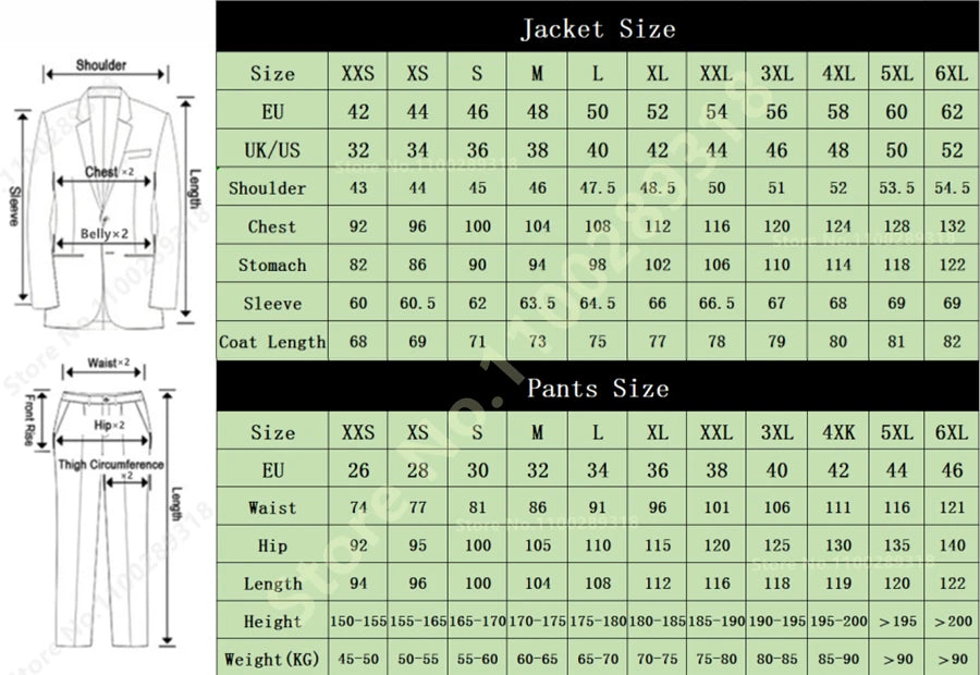 Classy 3 Pieces Tuxedos Slim Fit Costume Homme(Jacket+Vest+Pants)