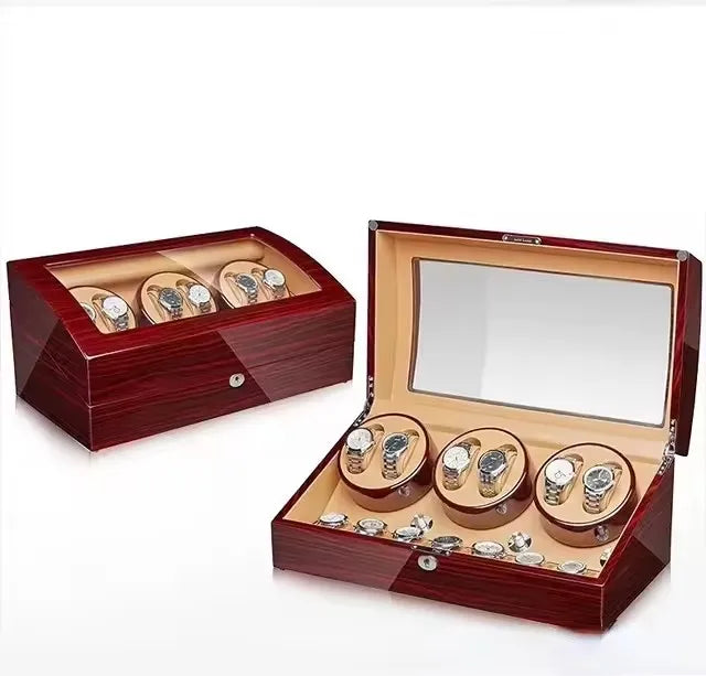 Luxury Fashionable Watches Display Box That Rotatable Watch Winder Box with LED with Lock 13 Slot Watch Box 7+6 Watch Winder Box