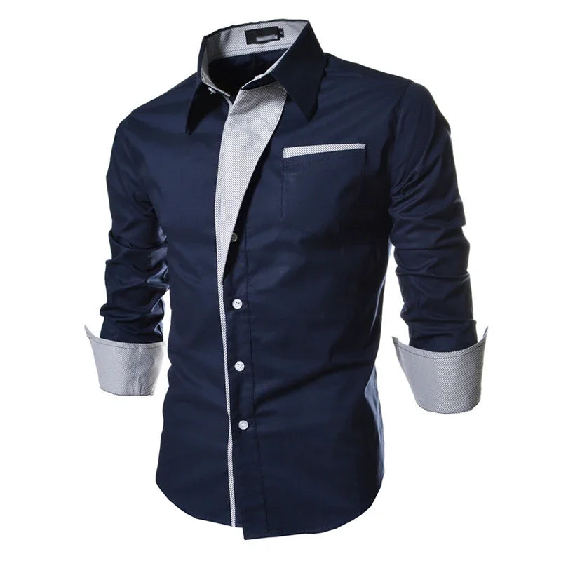 Long Sleeved Slim Fit Striped Shirts