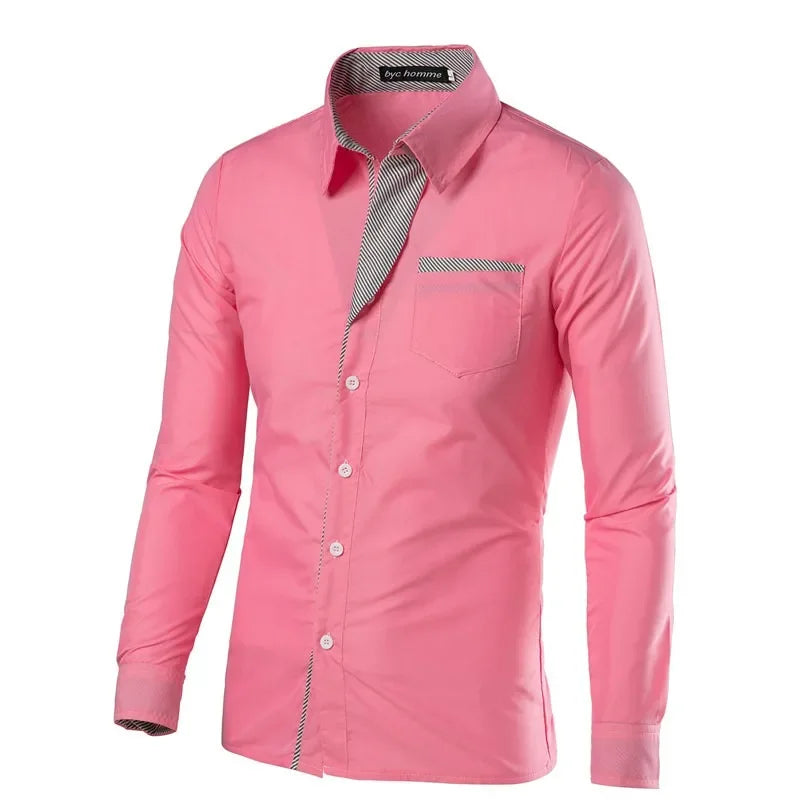 Long Sleeved Slim Fit Striped Shirts