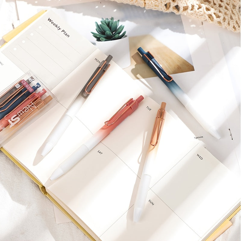 4pcs Black Ink Ballpoint Pen Set - Premium ST Nib for Smooth Writing, Exam-Approved & Student-Friendly, Ideal for Office & Stationery Needs