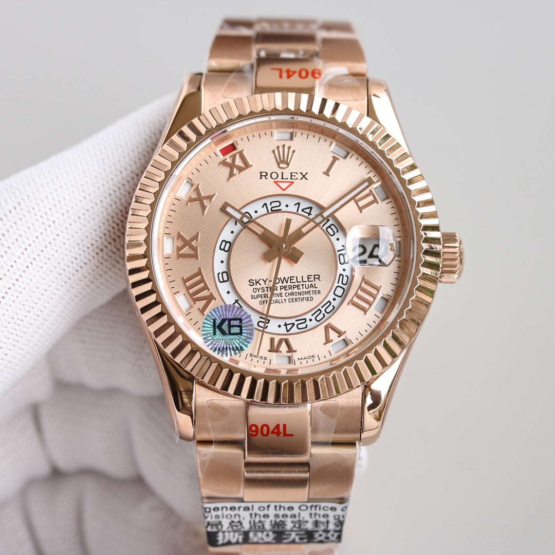 Rose Gold Dial Rolex Sky-Dweller Replica