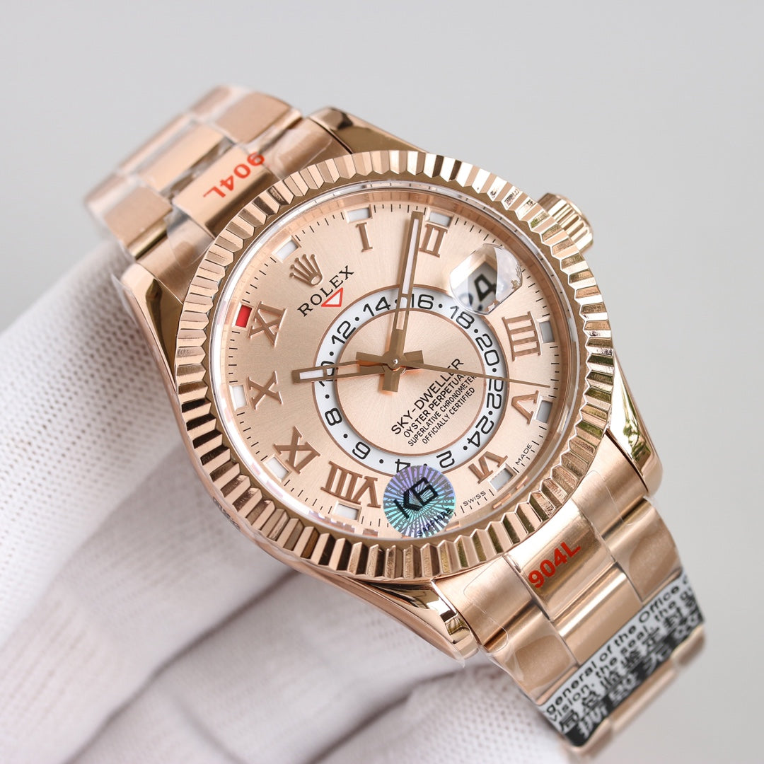 Rose Gold Dial Rolex Sky-Dweller Replica
